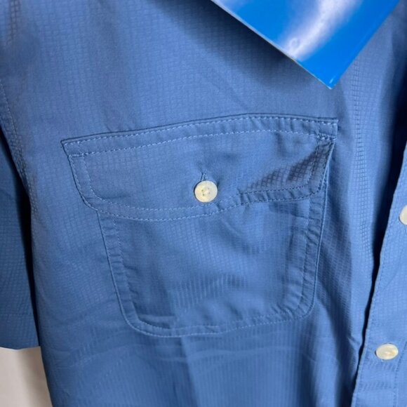 Columbia $65 Sportswear Men's Utilizer II Solid Short Sleeve Shirt Size S Blue - Picture 3 of 10